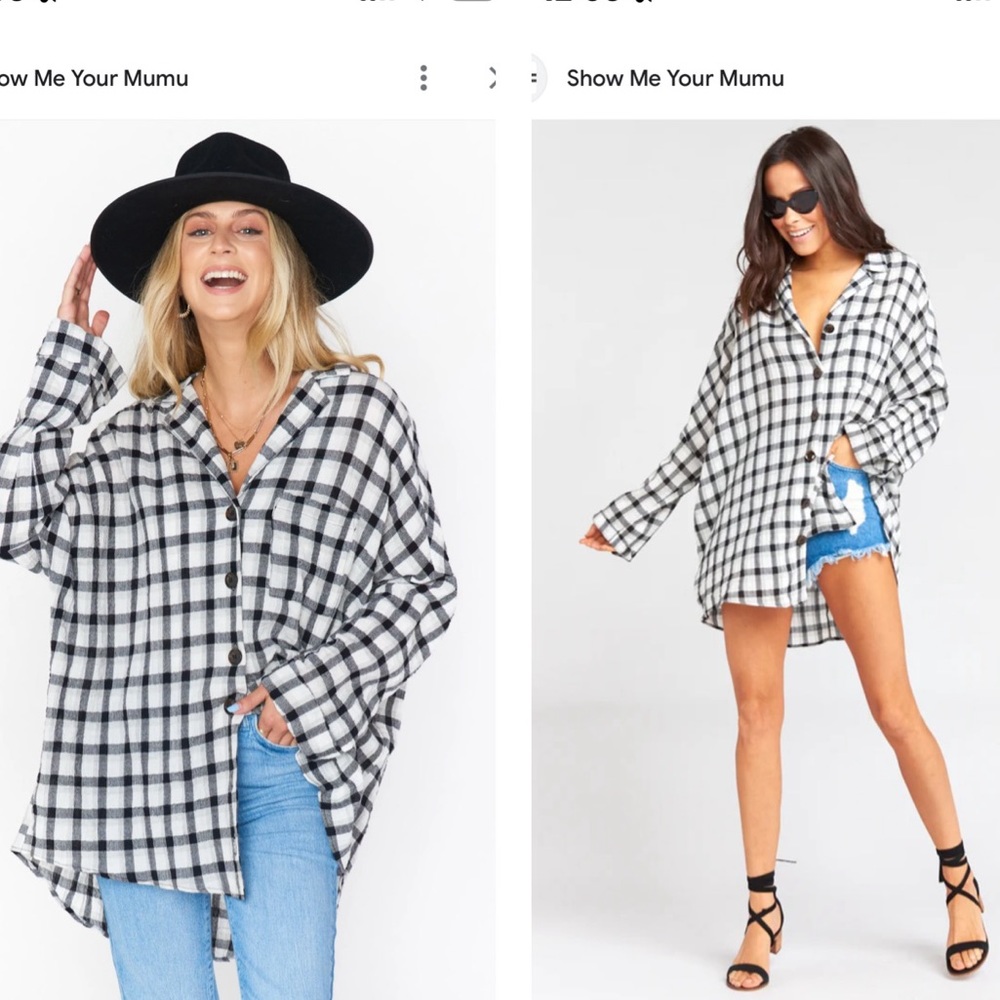 Show Me your Mumu cotton plaid oversized shirt